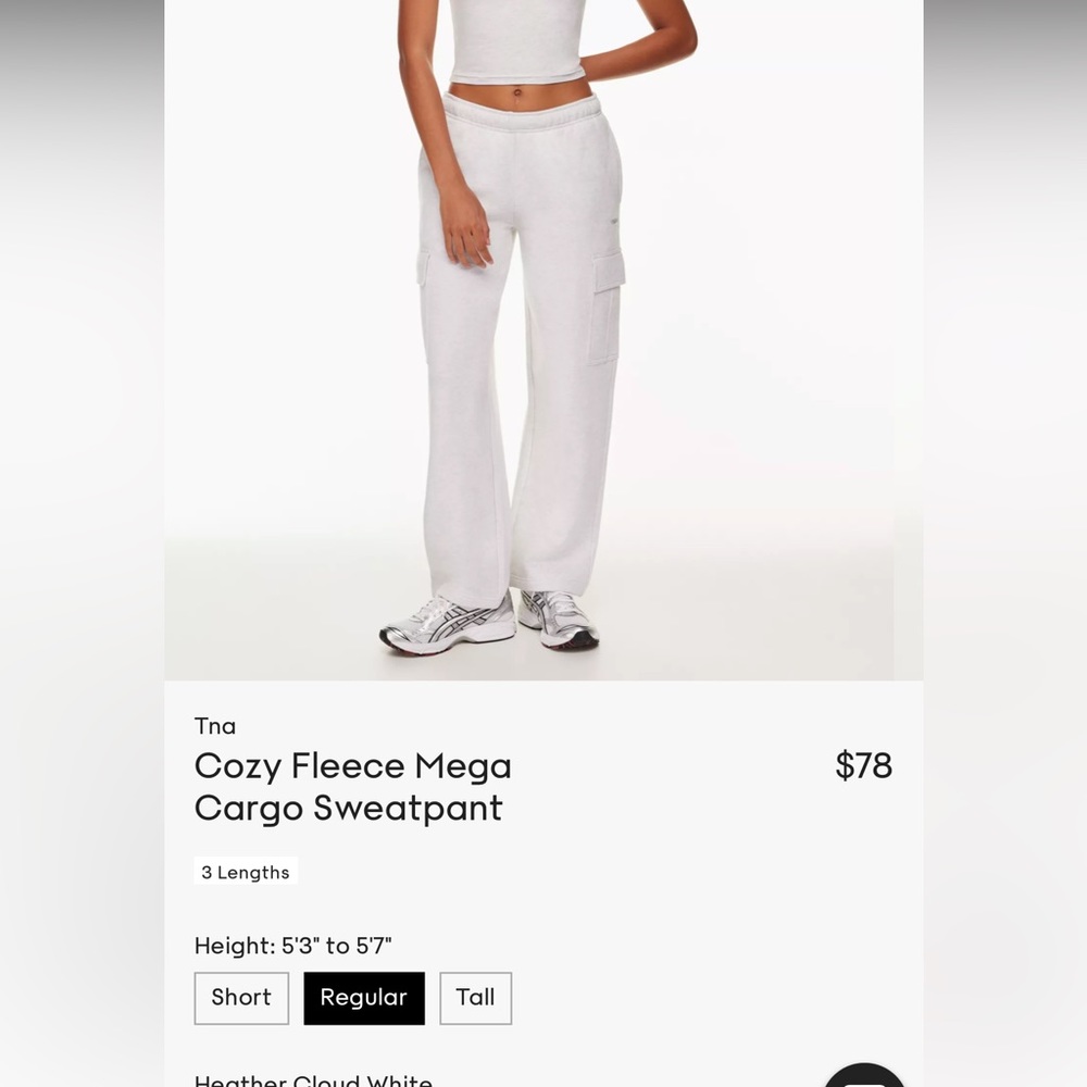 Aritzia Cargo Sweatpants Heather Light Grey Size S
